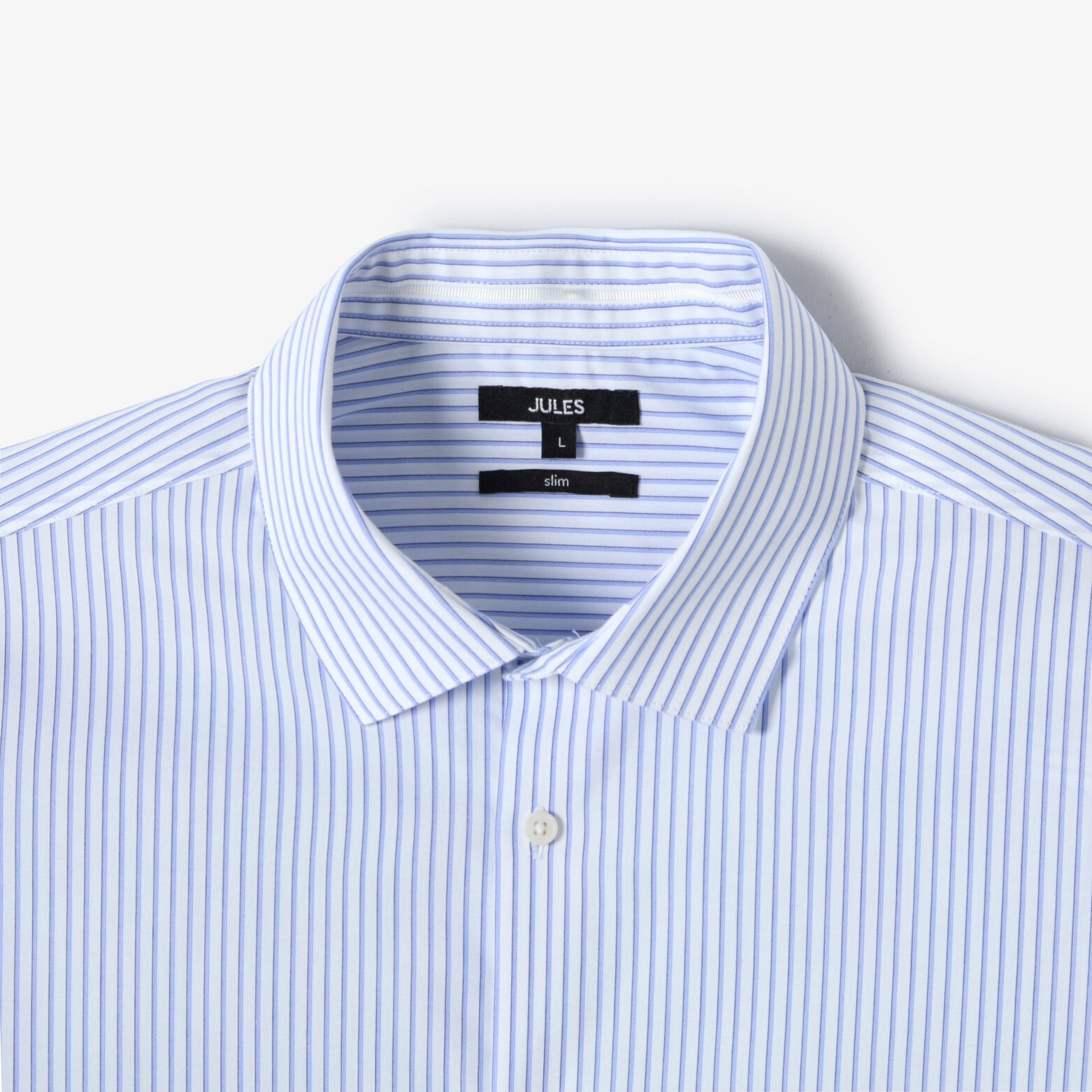 Chemise 100% coton slim ray&eacute;e sans repassage