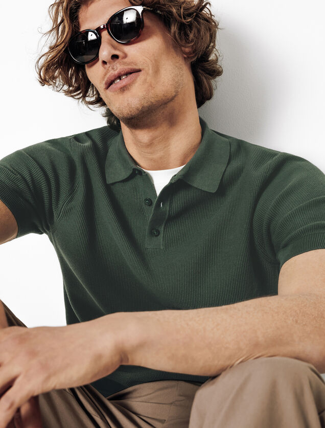 Polo en maille micro piqu&eacute;