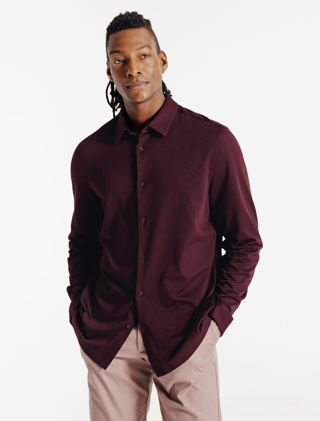 Chemise en maille coton slim