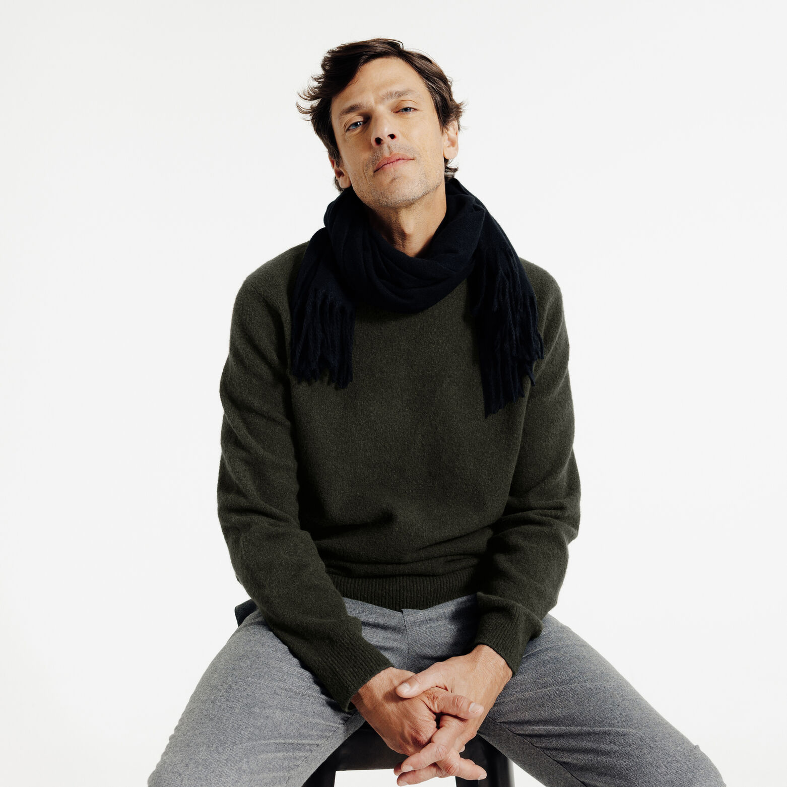 Pluizig trui ronde hals