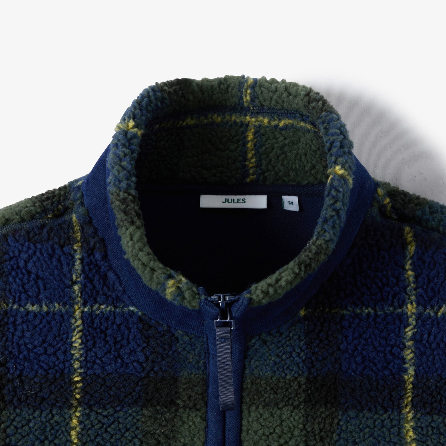 Sweat col montant zipp&eacute; en sherpa imprim&eacute;e