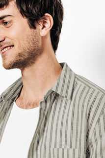 Chemise en coton lin rayée