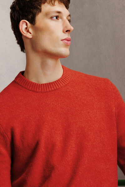 Pull col rond mousseux coton majoritaire