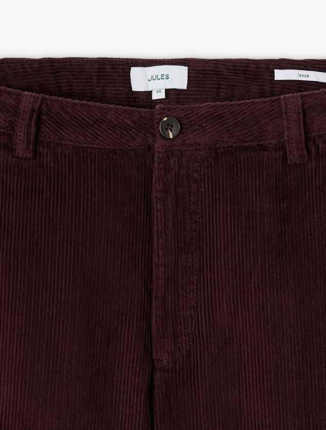 Loose fit chinobroek in fluweel