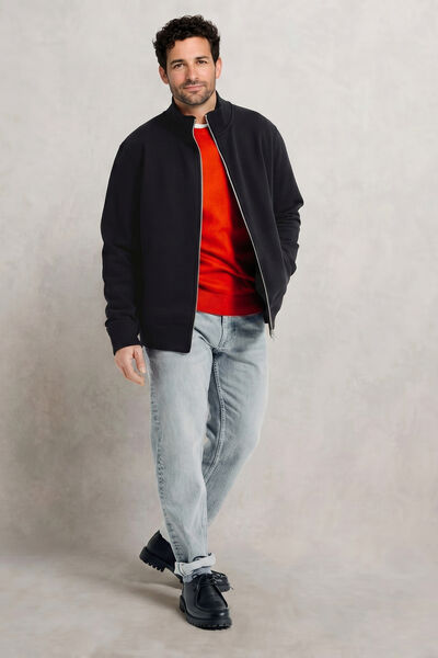 Sweat veste zipp&eacute;e col montant uni heavy weight