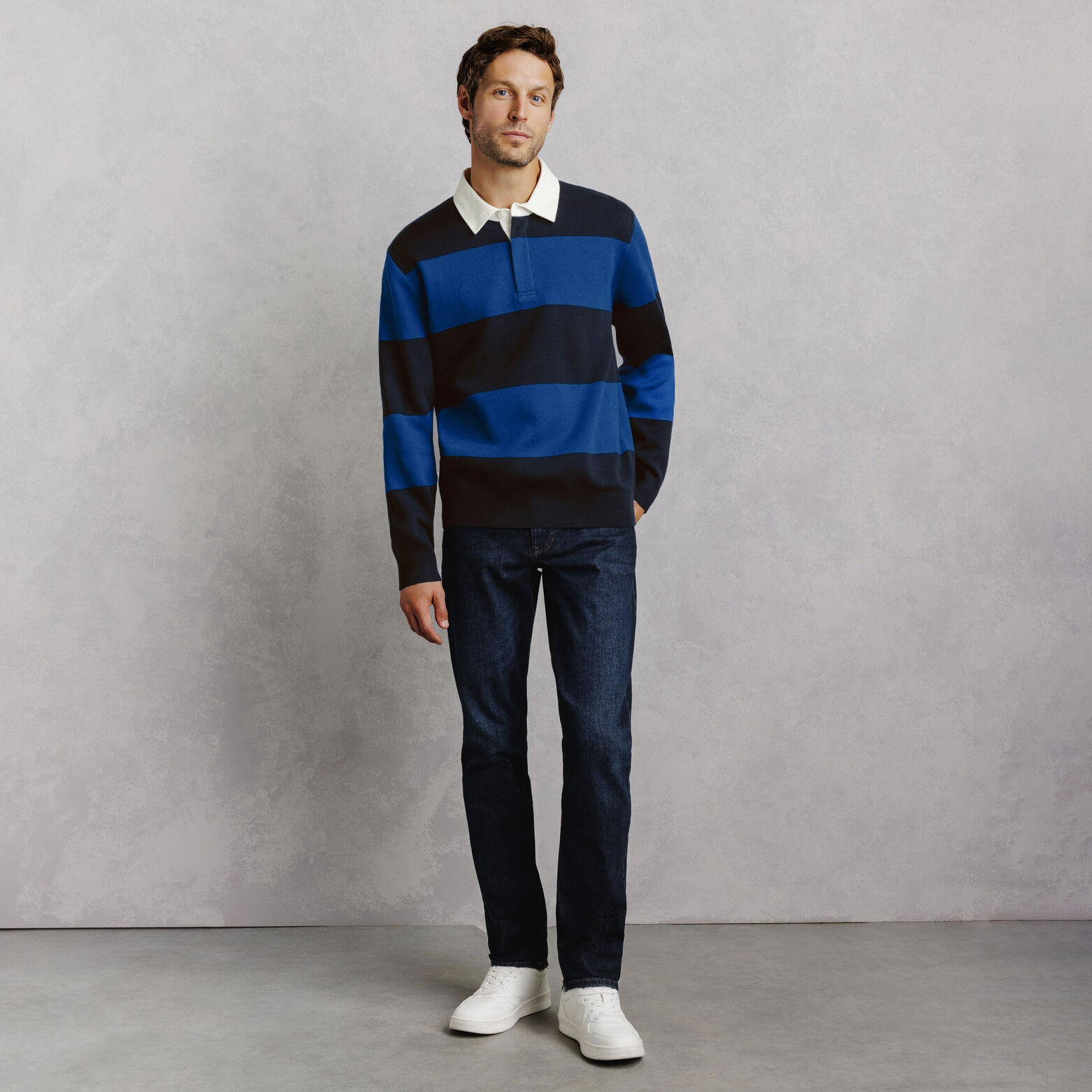 Pull col polo ray&eacute; rugby