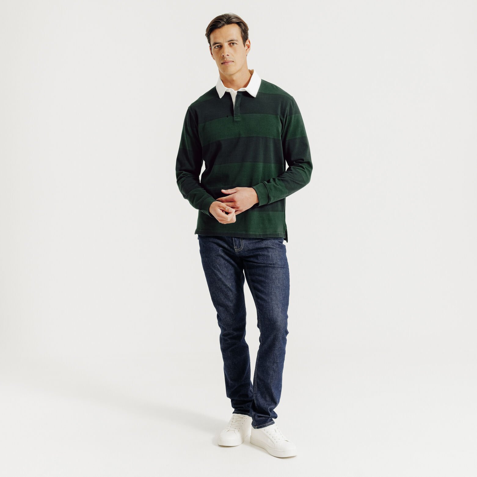 Polo manches longues ray&eacute;