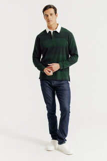 Gestreepte polo lange mouwen