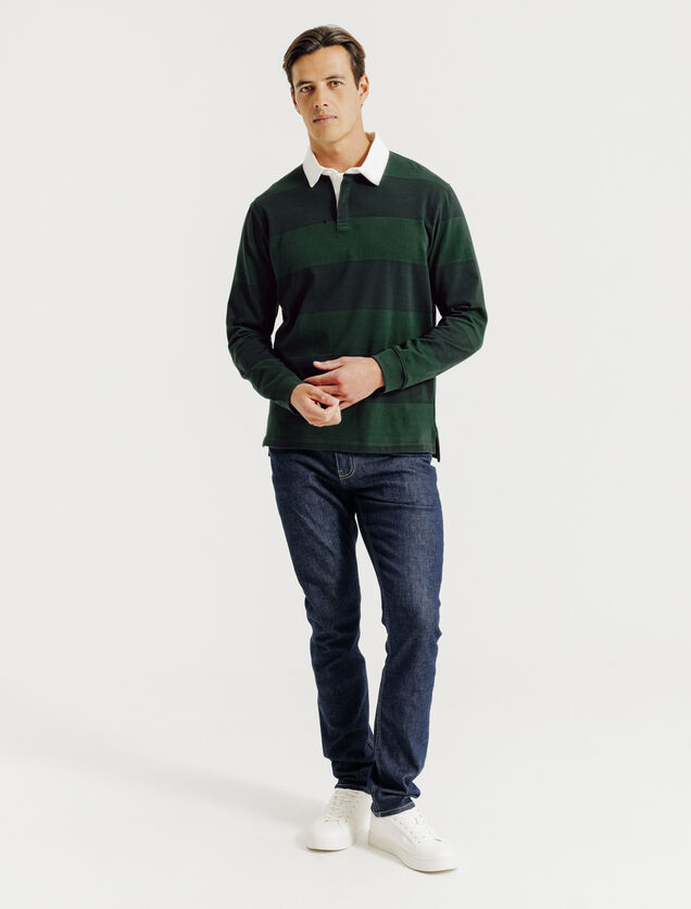 Gestreepte polo lange mouwen