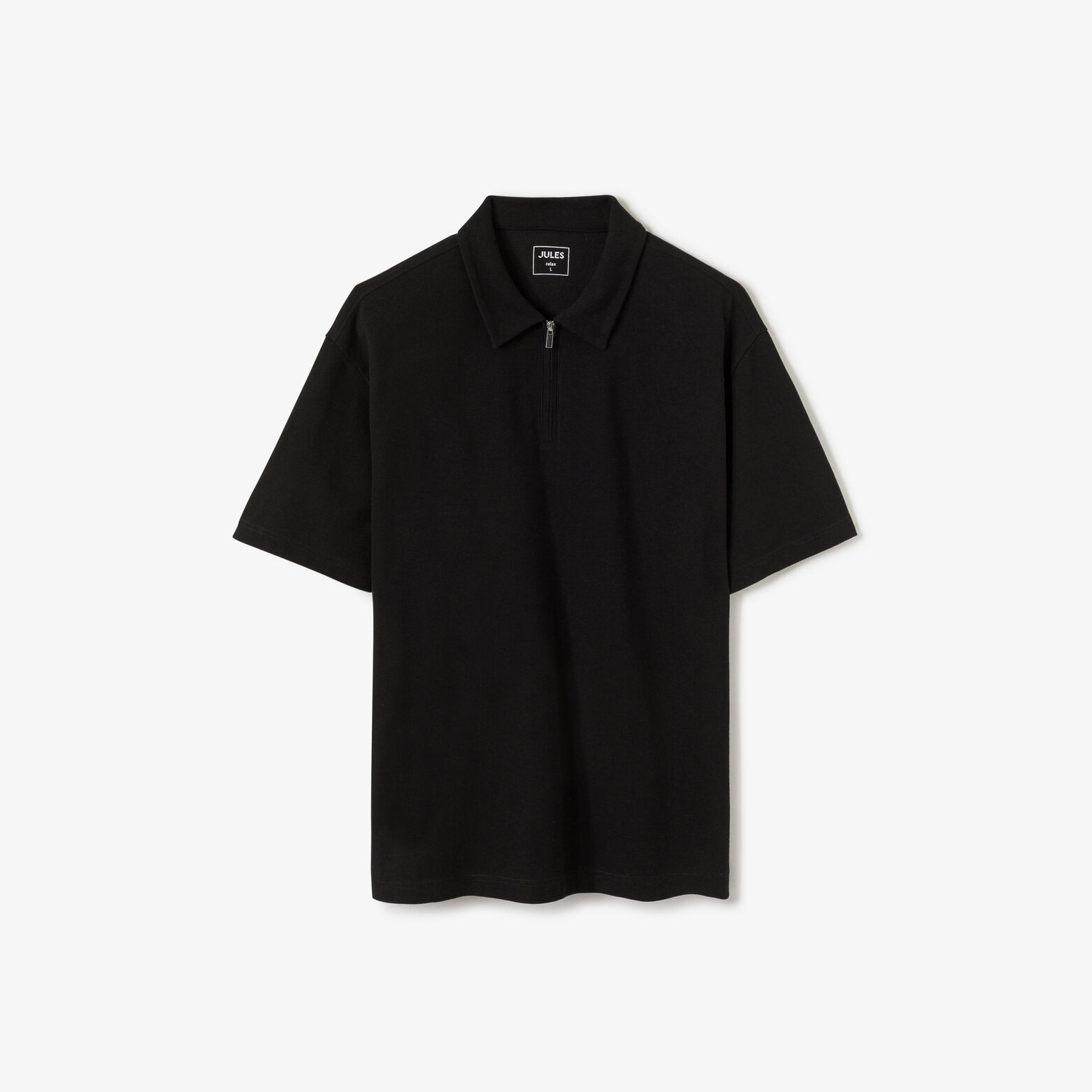Polo manches courtes col zippé