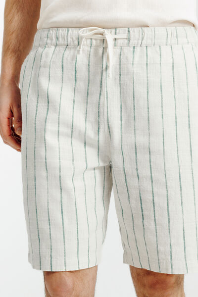 Gestreepte bermuda met elastische tailleband