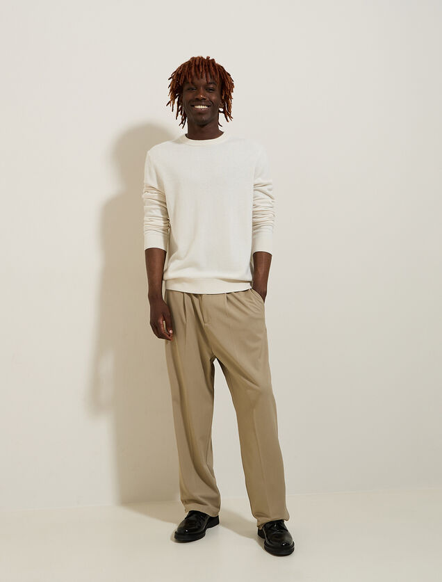 Pull col rond m&eacute;lange m&eacute;rinos cachemire