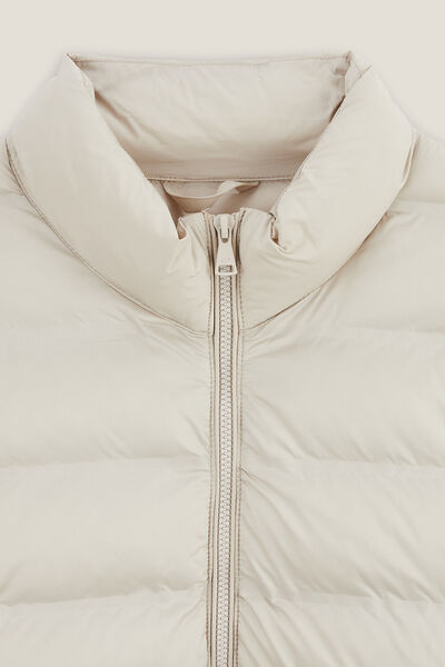 Licht donsjack met opstaande kraag