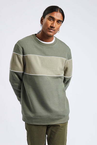 Colorblock sweater met ronde hals