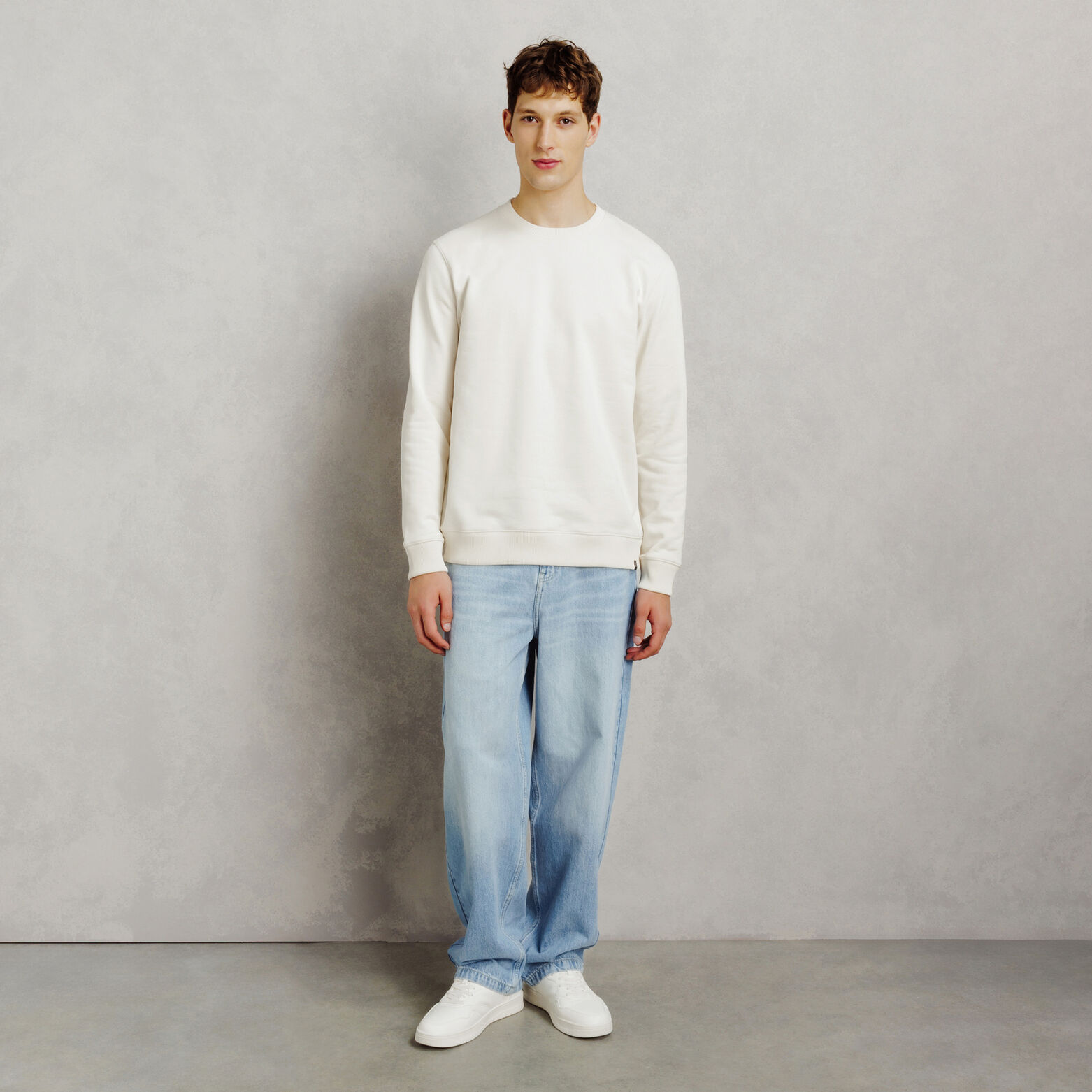 Effen sweater met ronde hals