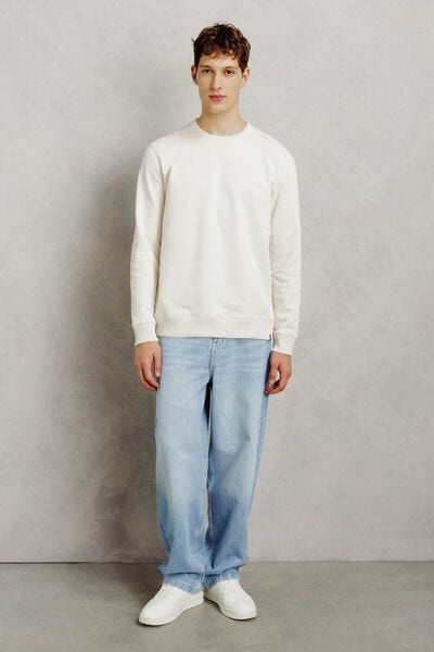 Sweat col rond molleton uni
