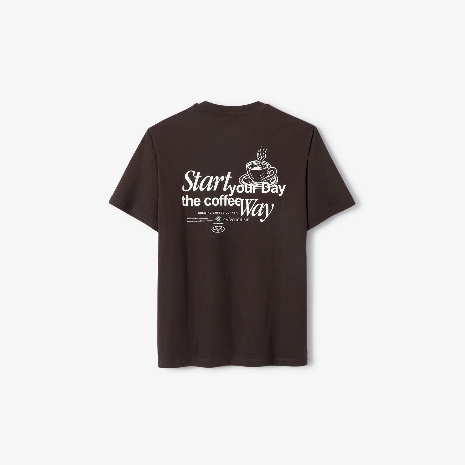 Tee shirt imprim&eacute; devant dos "caf&eacute;"