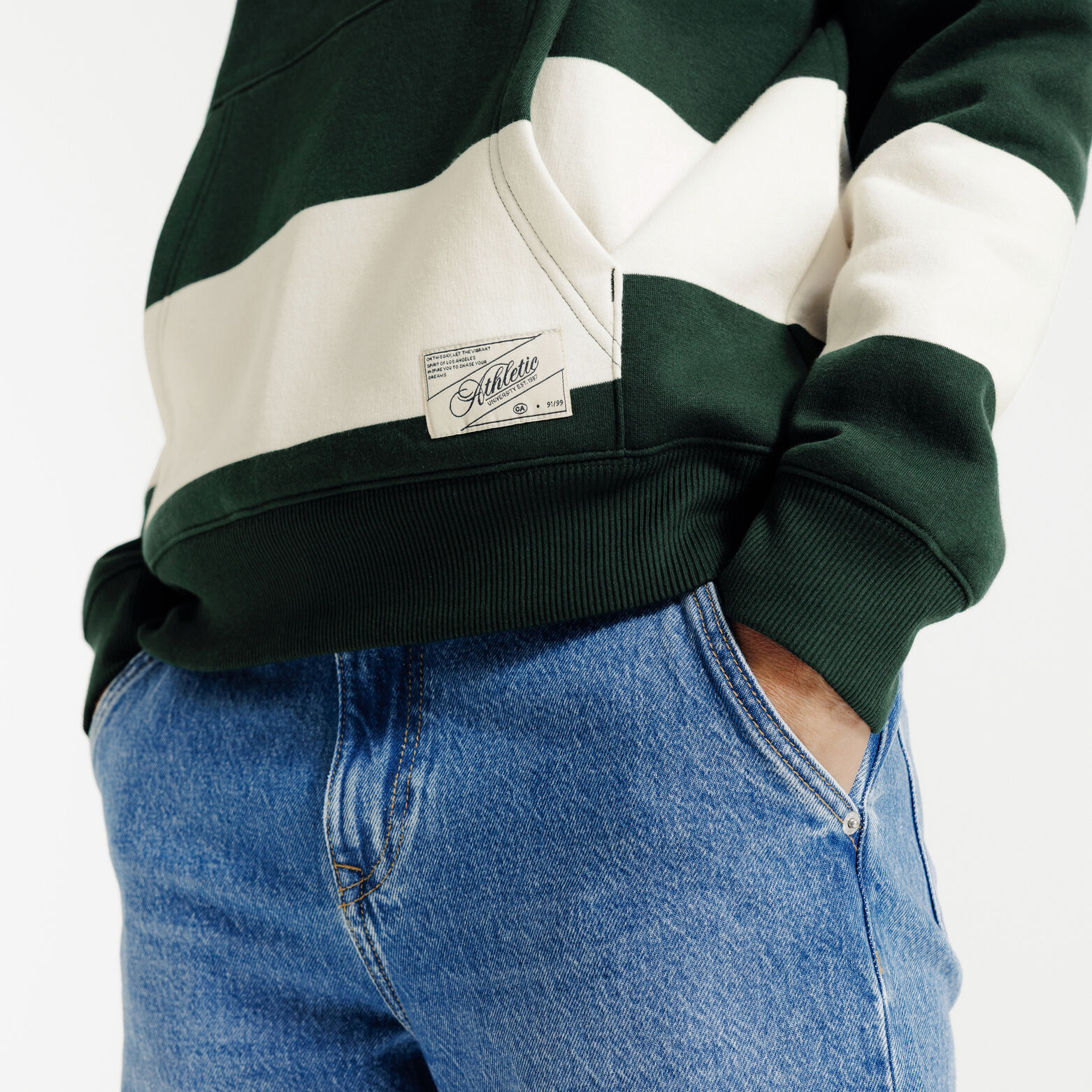 Gestreepte sweater met kap