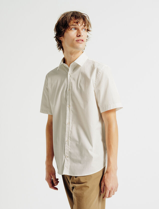 Chemisette en coton imprimé géométrique slim