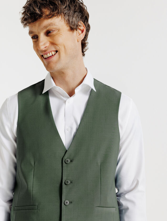 Slim fit kostuumgilet in bi-stretchstof