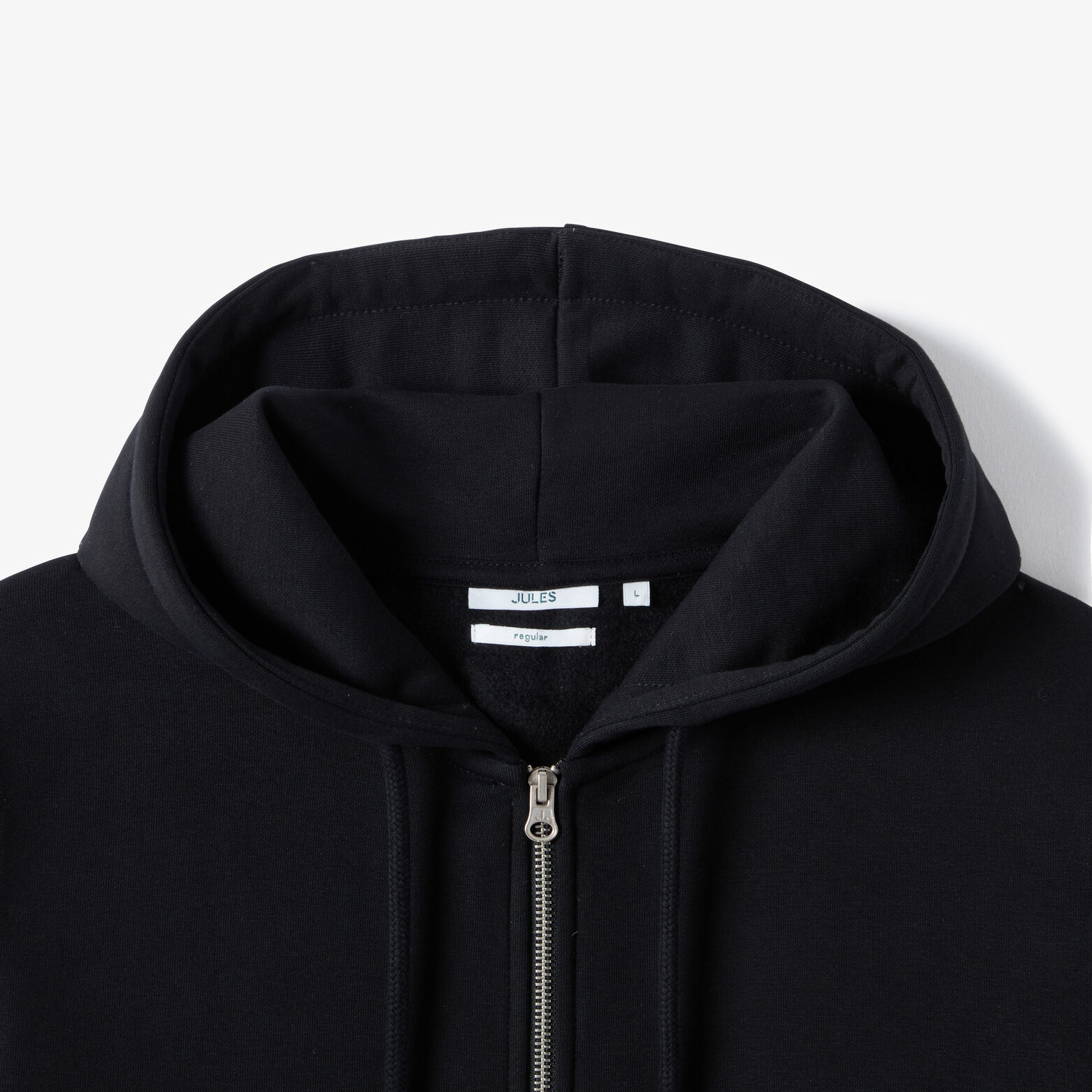 Effen molton hoodie met rits