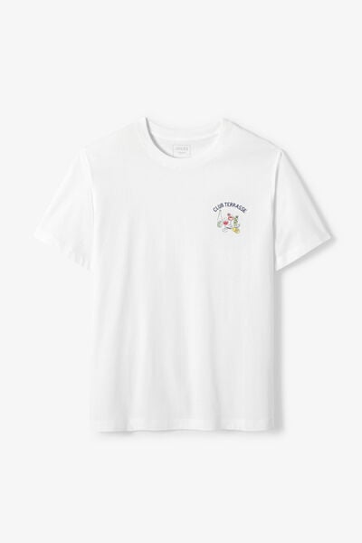 Tee shirt mati&egrave;re flamm&eacute;e imprim&eacute; club terrasse
