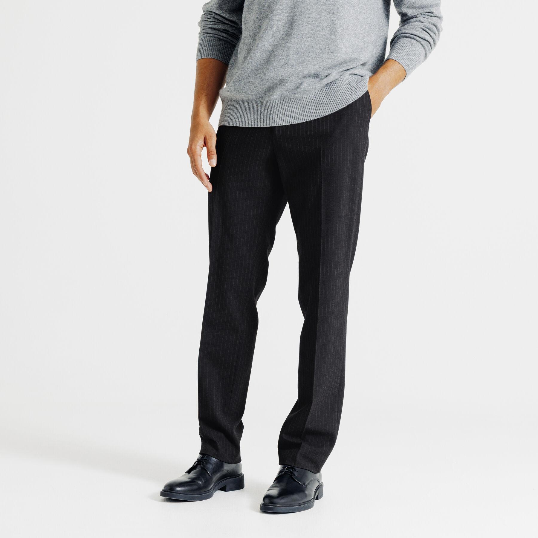 Pantalon Homme Fuselé à Rayures Fines Décontracté - Infroissable, Léger - Pour Costume D'affaires Ou Tenue Smart Casual - 9