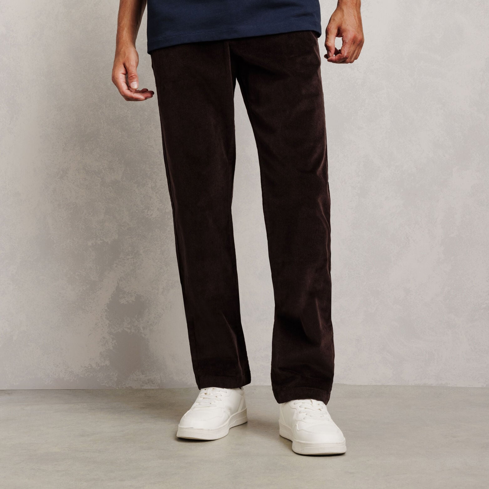 Fluwelen straight chinobroek