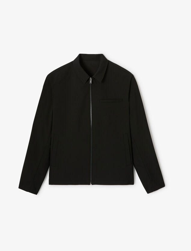 Veste zipp&eacute;e col chemise