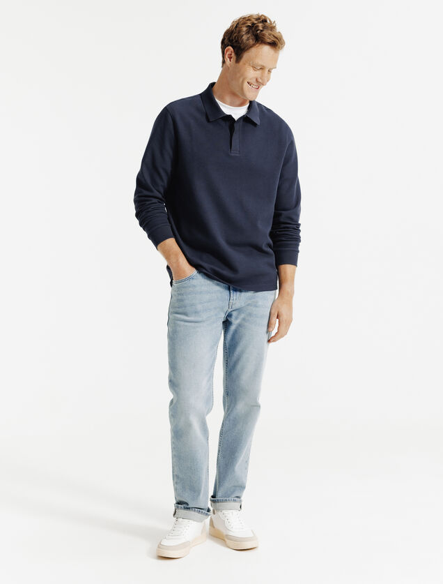 Polo lange mouwen in wafelstof