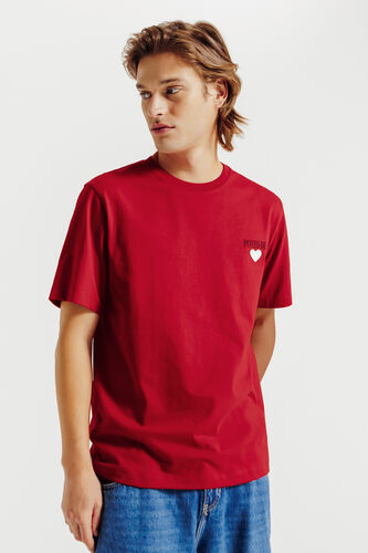 T-shirt in katoen met borduursel op de borst