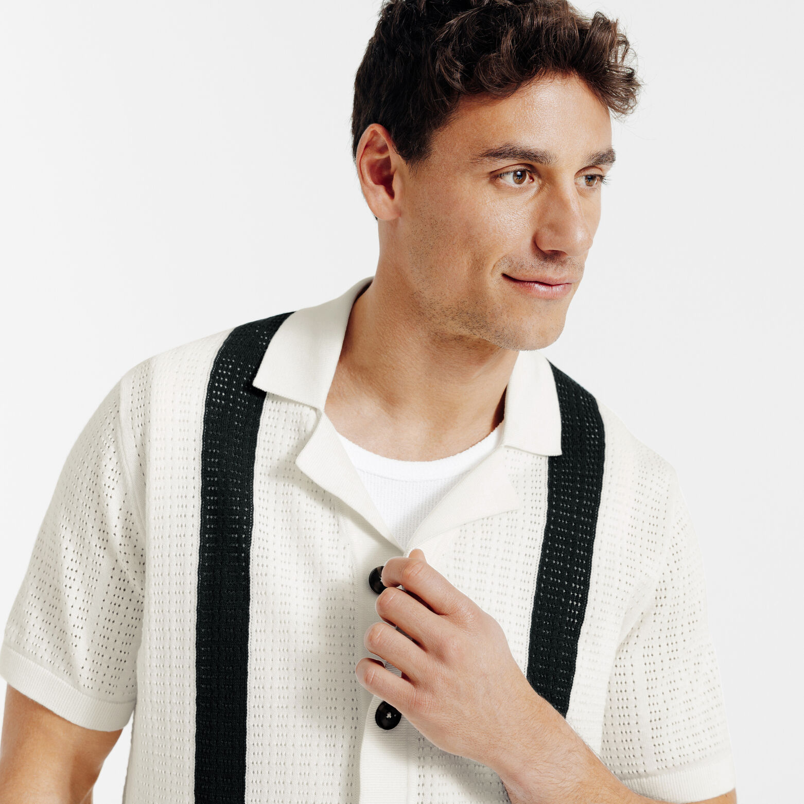 Gestreept hemdje in tricot met polokraag