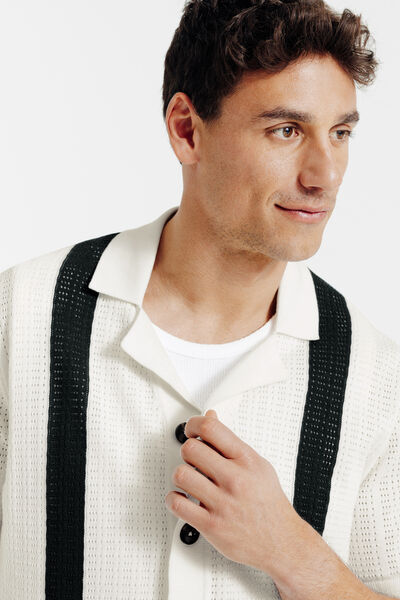 Gestreept hemdje in tricot met polokraag