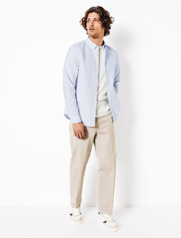 Chemise oxford en coton rayée