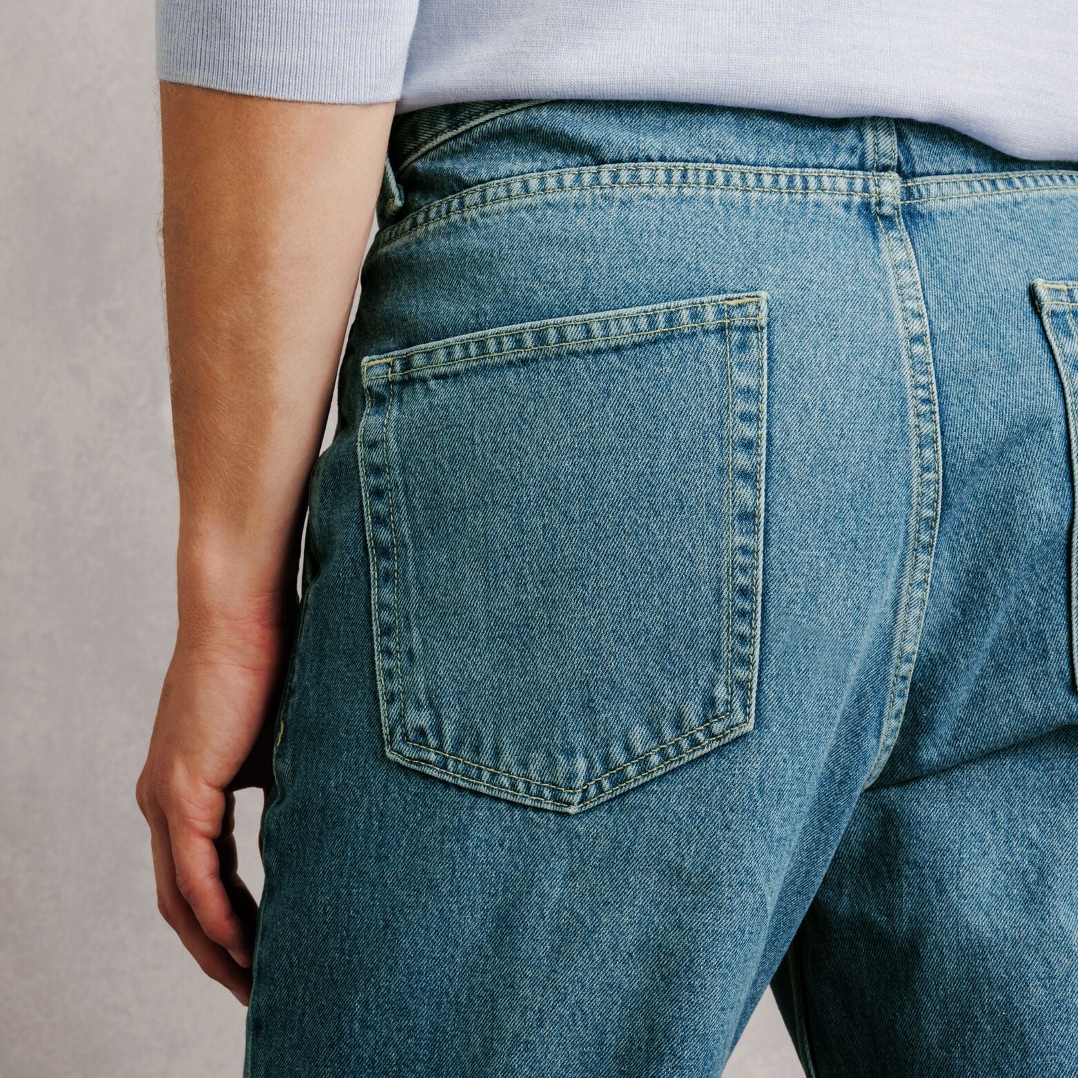 Jean loose 3 longueurs d&eacute;lav&eacute; 100% coton