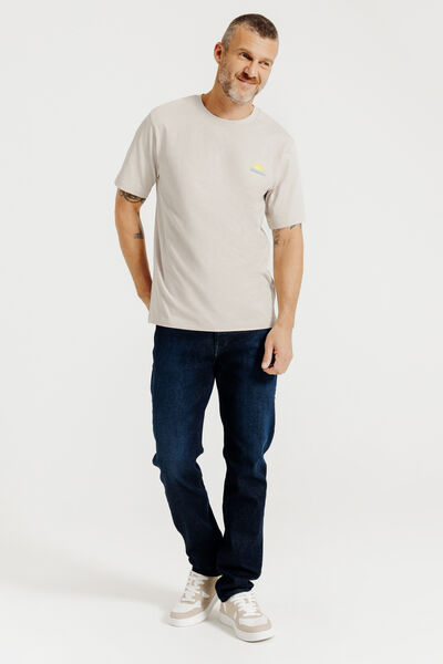 Tee shirt mati&egrave;re flamm&eacute;e broderie poitrine