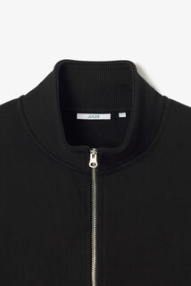 Effen heavy weight sweater opstaande kraag met rit