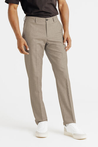 Pantalon chino straight effet flanelle