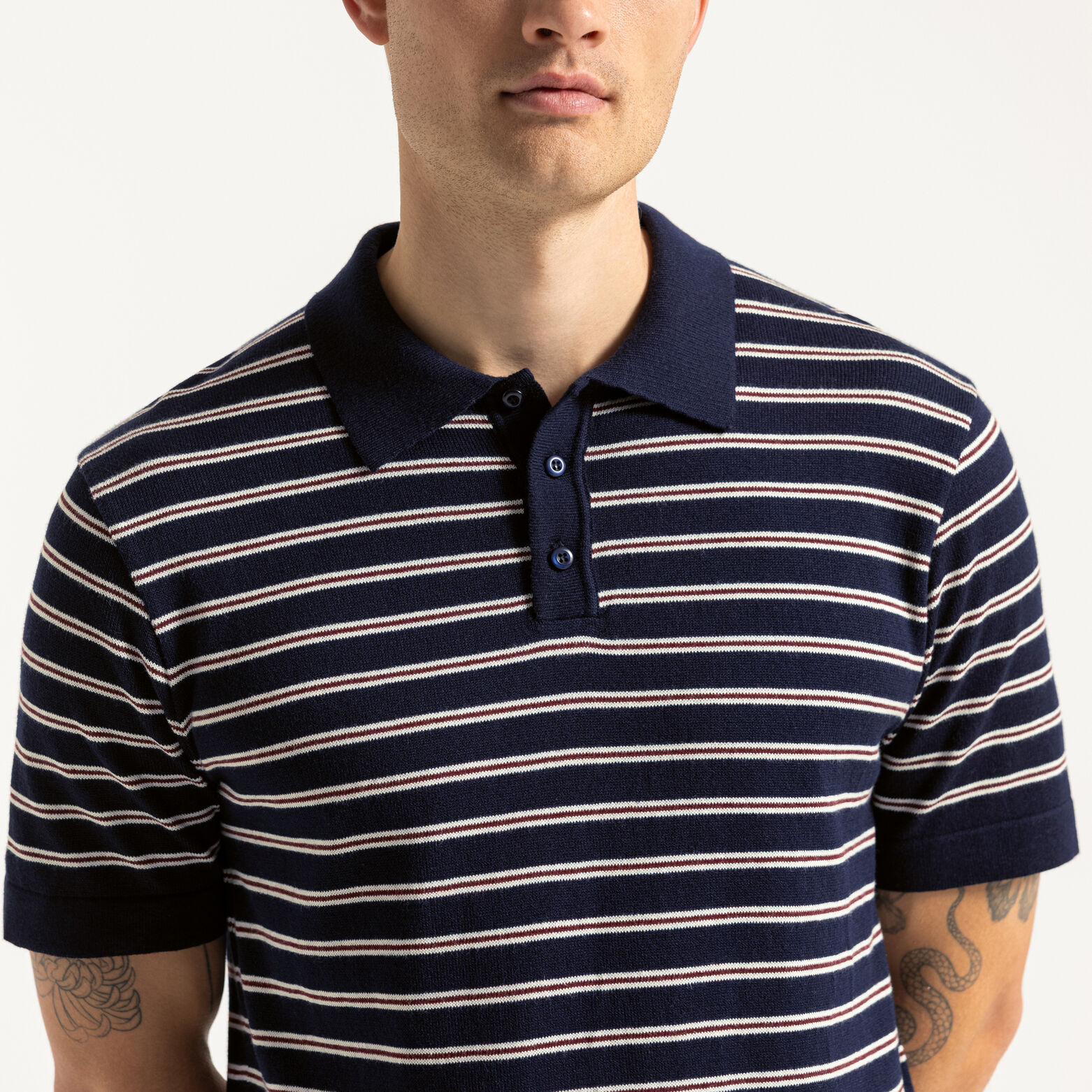 Polo en maille rayures
