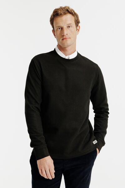 T-shirt lange mouwen in reli&euml;fstof