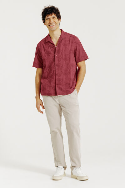 Regular fit hemdje met borduursel