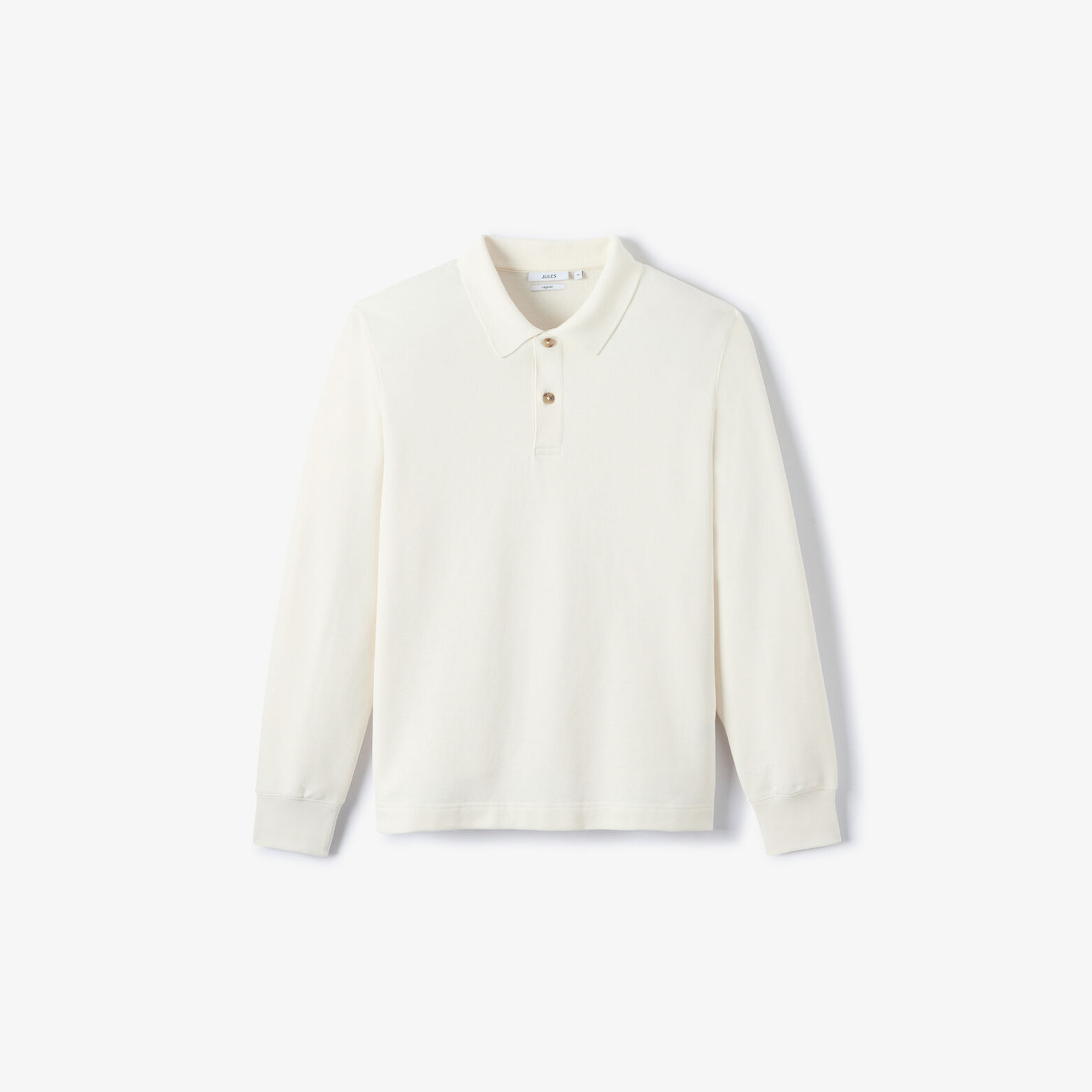 Sweat col polo boutonn&eacute; molleton uni
