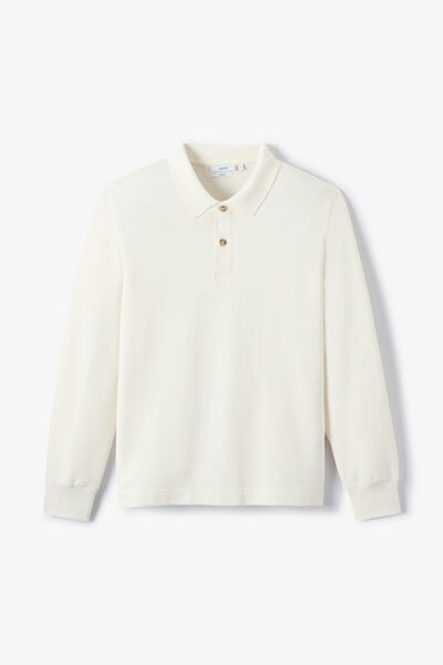 Sweat col polo boutonn&eacute; molleton uni