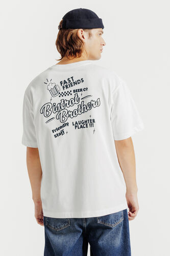 T-shirt met print "Bistrot Brother" voor- en achte