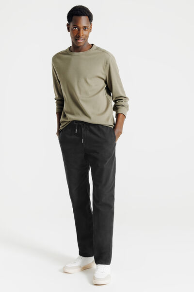 Pantalon straight taille &eacute;lastiqu&eacute;e