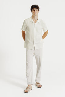 Chemisette en gaze de coton col requin