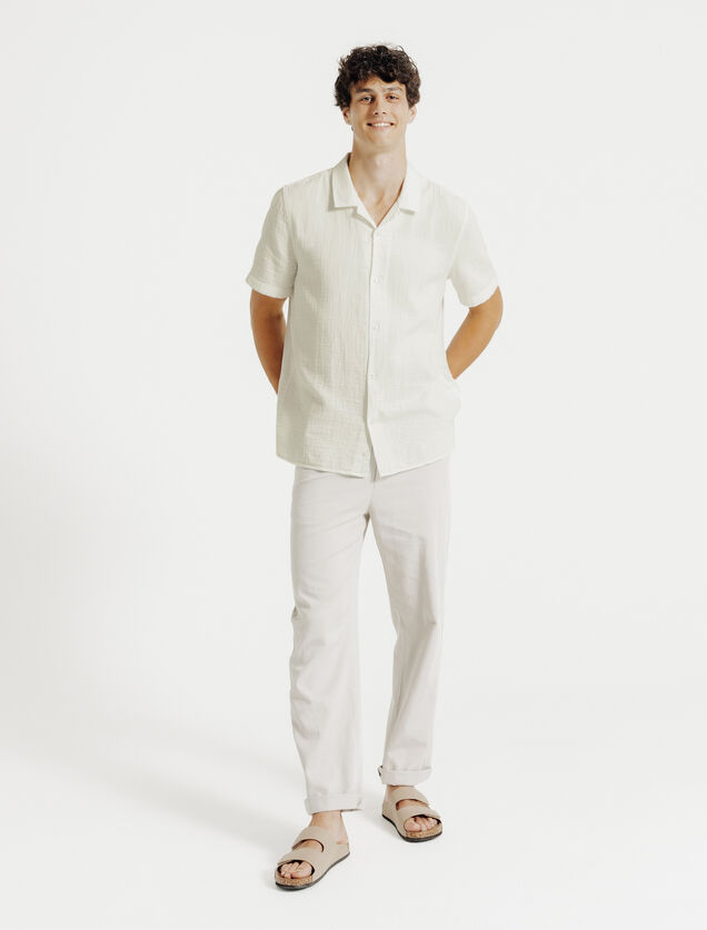 Chemisette en gaze de coton col requin