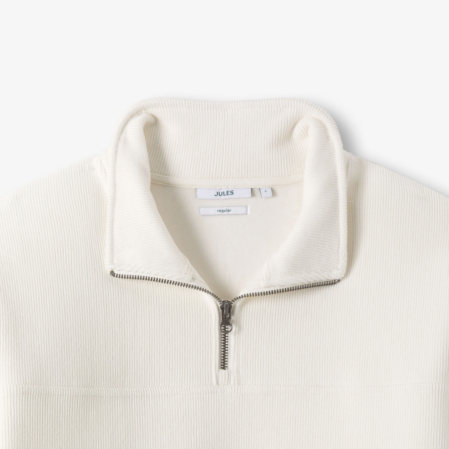 Sweater met opstaande ritskraag in fluweel