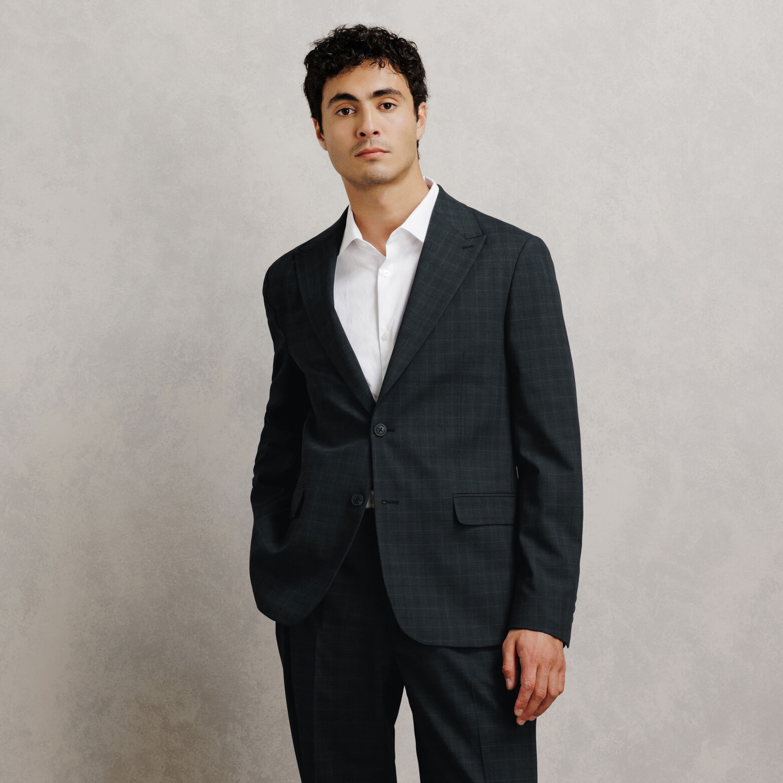 Geruit comfort kostuumvest