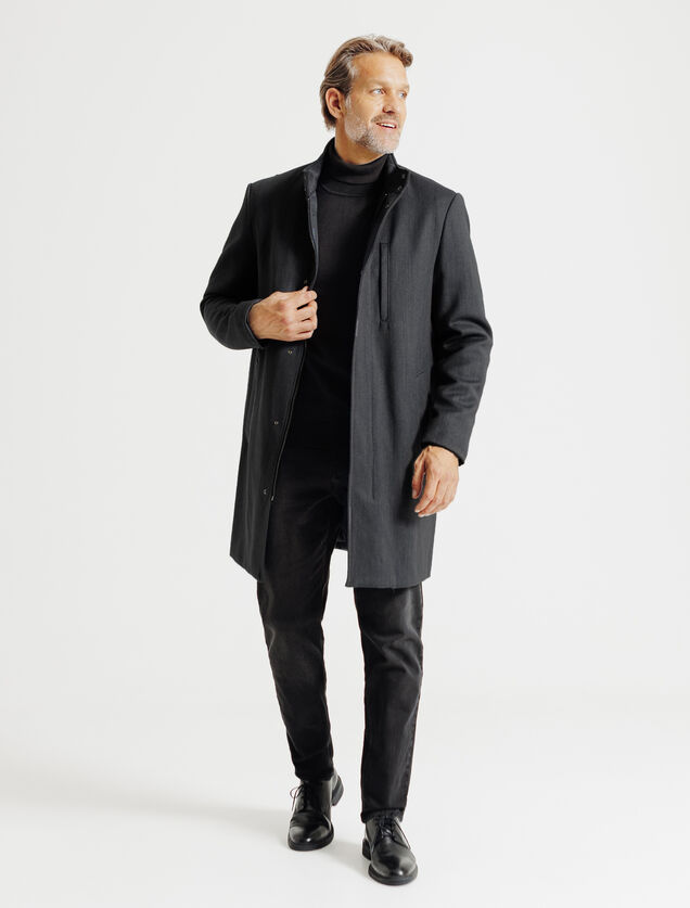 Manteau hiver long col montant